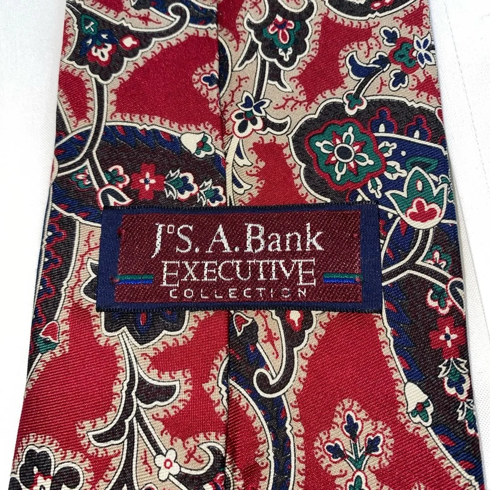 Jos. A. Bank Red and Navy Silk Tie